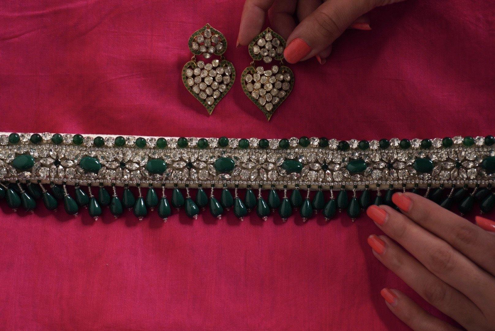 Emerald Hand Embroidered Belt - Ozel Bir Sey