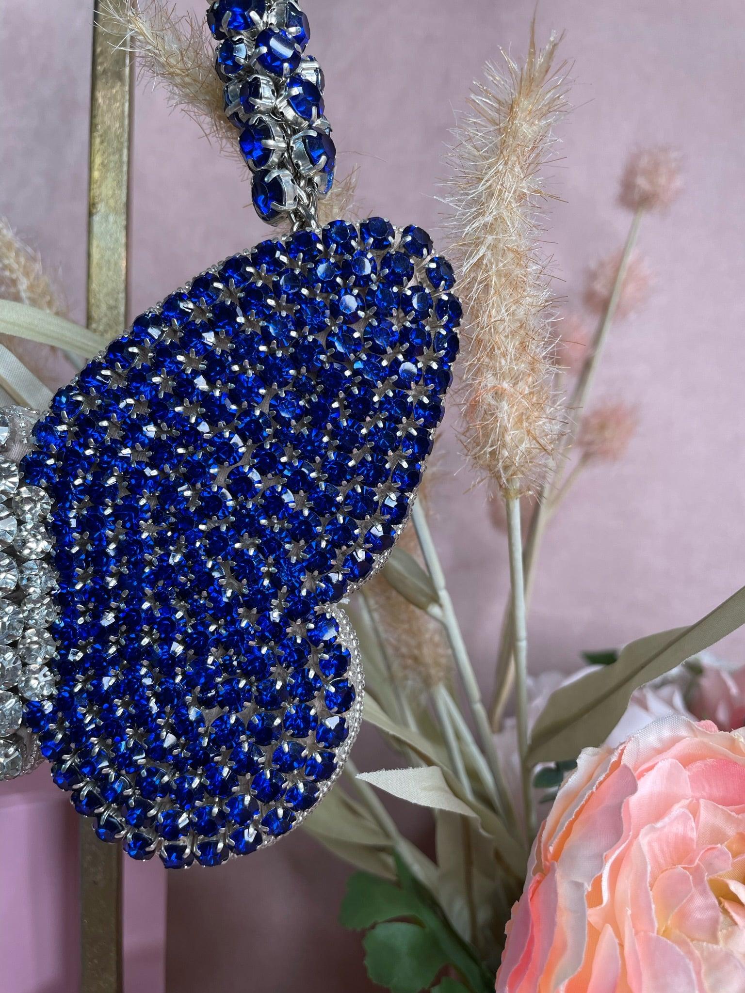 Sapphire Rhinestone Mini Butterfly Bag