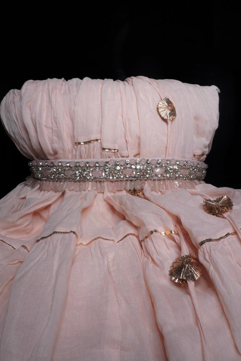 Pastel pink Hand Embroidered Belt
