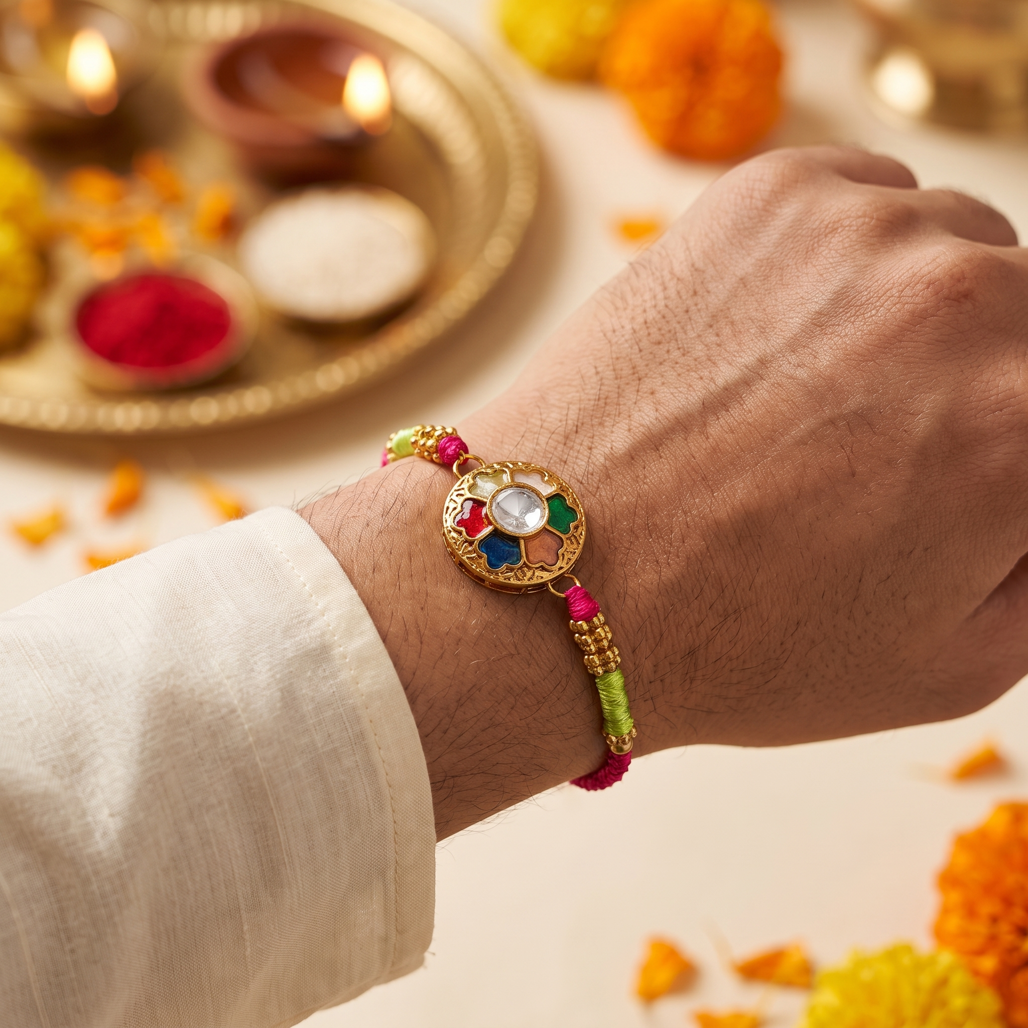 Rakhis shaped by heritage craft.